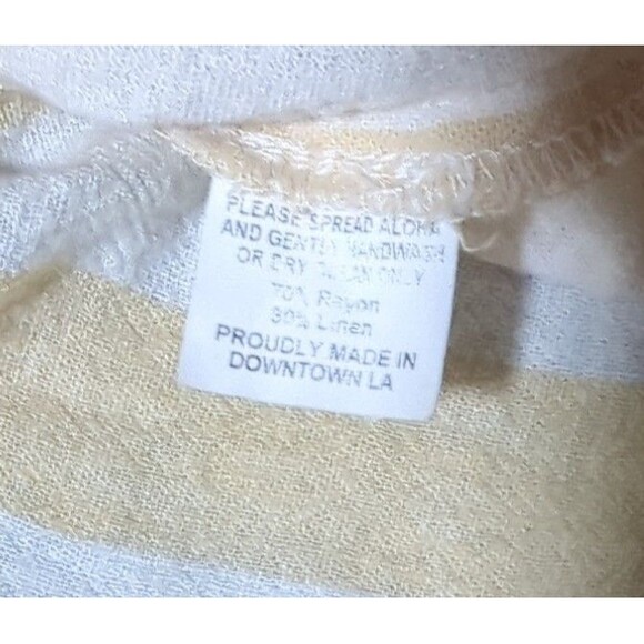 Billy Aloha Short Sleeve Rayon/Linen Striped Button-Up XXL Off White Tan USA - Picture 4 of 7